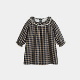 CERA UNA VOLTA SOPHIE CHECKED PLAID PRINT LACE TRIM COLLAR DRESS
